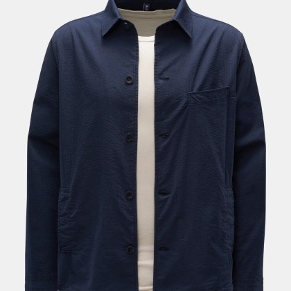 04651/ A trip in a bag - Herren - Seersucker-Overshirt navy 04651/ A trip in a bag - Herren - Seersucker-Overshirt navy
