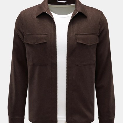 Marco Pescarolo - Herren - Overshirt %27Urus%27 dunkelbraun meliert Marco Pescarolo - Herren - Overshirt %27Urus%27 dunkelbraun meliert