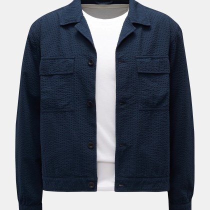 04651/ A trip in a bag - Herren - Seersucker-Overshirt navy 04651/ A trip in a bag - Herren - Seersucker-Overshirt navy