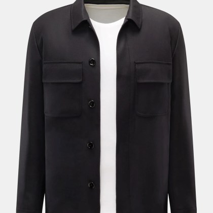 Lardini - Herren - Woll-Overshirt %27Aaansel%27 schwarz Lardini - Herren - Woll-Overshirt %27Aaansel%27 schwarz