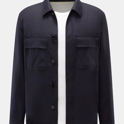 Lardini - Herren - Woll-Overshirt %27Aaansel%27 navy Lardini - Herren - Woll-Overshirt %27Aaansel%27 navy