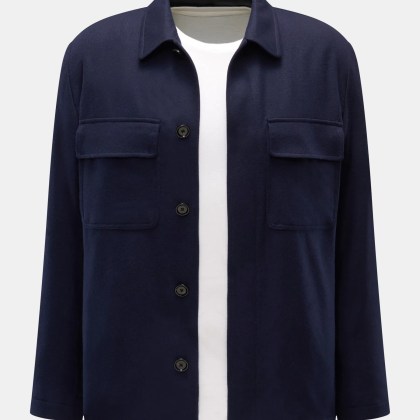 Lardini - Herren - Woll-Overshirt %27Aaansel%27 navy Lardini - Herren - Woll-Overshirt %27Aaansel%27 navy