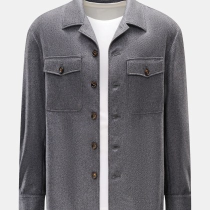 Piacenza 1733 - Herren - Overshirt dunkelgrau meliert Piacenza 1733 - Herren - Overshirt dunkelgrau meliert