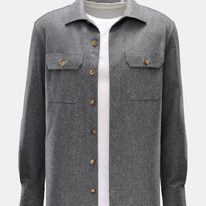 Brunello Cucinelli - Herren - Overshirt grau meliert Brunello Cucinelli - Herren - Overshirt grau meliert
