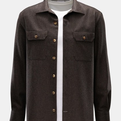 Brunello Cucinelli - Herren - Overshirt graubraun meliert Brunello Cucinelli - Herren - Overshirt graubraun meliert