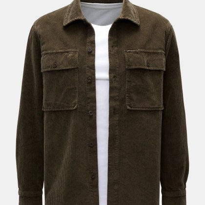 Closed - Herren - Cord-Overshirt khaki Closed - Herren - Cord-Overshirt khaki