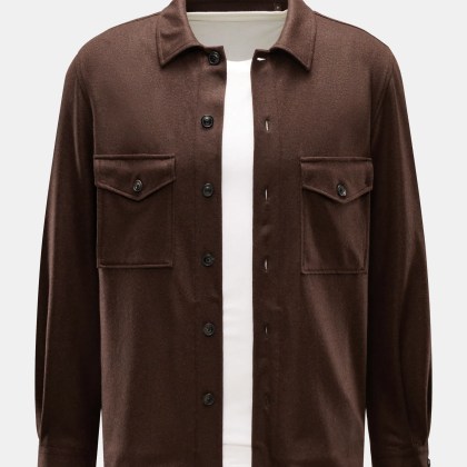Windsor - Herren - Cashmere Overshirt %27Osimo%27 dunkelbraun Windsor - Herren - Cashmere Overshirt %27Osimo%27 dunkelbraun