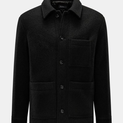 A.P.C. - Herren - Bouclé-Overshirt %27Emile%27 schwarz A.P.C. - Herren - Bouclé-Overshirt %27Emile%27 schwarz