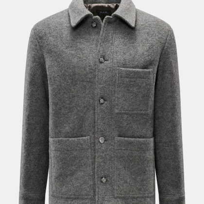 A.P.C. - Herren - Bouclé-Overshirt %27Emile%27 dunkelgrau A.P.C. - Herren - Bouclé-Overshirt %27Emile%27 dunkelgrau
