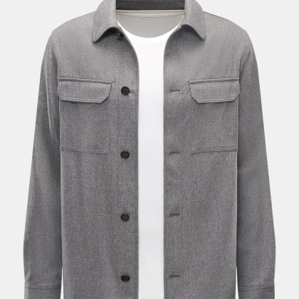 Incotex - Herren - Overshirt dunkelgrau meliert Incotex - Herren - Overshirt dunkelgrau meliert