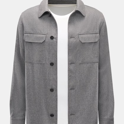 Incotex - Herren - Overshirt dunkelgrau meliert Incotex - Herren - Overshirt dunkelgrau meliert