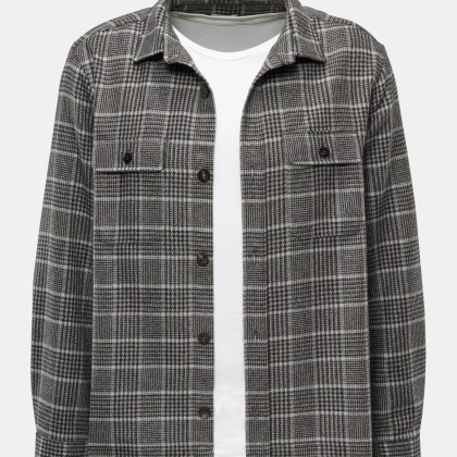 04651/ A trip in a bag - Herren - Overshirt schwarz/grau kariert 04651/ A trip in a bag - Herren - Overshirt schwarz/grau kariert