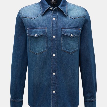 A.P.C. - Herren - Jeans-Overshirt %27Western%27 dunkelblau A.P.C. - Herren - Jeans-Overshirt %27Western%27 dunkelblau