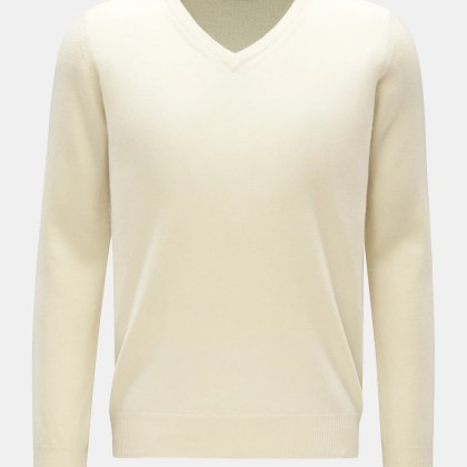 BRAUN Hamburg Essentials - Herren - Cashmere V-Neck Pullover hellgelb BRAUN Hamburg Essentials - Herren - Cashmere V-Neck Pullover hellgelb