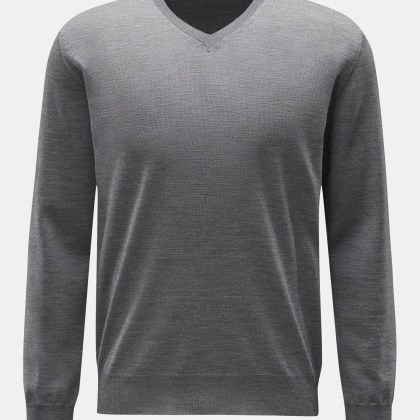 BRAUN Hamburg Essentials - Herren - Merino Feinstrick-Pullover grau BRAUN Hamburg Essentials - Herren - Merino Feinstrick-Pullover grau