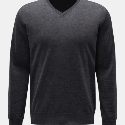 BRAUN Hamburg Essentials - Herren - Merino Feinstrick-Pullover dunkelgrau BRAUN Hamburg Essentials - Herren - Merino Feinstrick-Pullover dunkelgrau