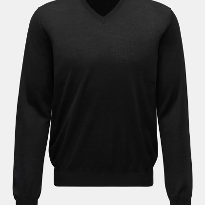 von Braun - Herren - Feinstrick V-Neck Pullover schwarz von Braun - Herren - Feinstrick V-Neck Pullover schwarz