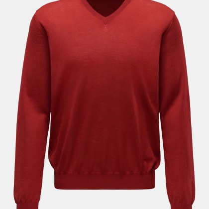 von Braun - Herren - Feinstrick V-Neck Pullover rot von Braun - Herren - Feinstrick V-Neck Pullover rot