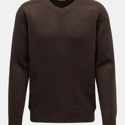 von Braun - Herren - Cashmere V-Neck Pullover dunkelbraun von Braun - Herren - Cashmere V-Neck Pullover dunkelbraun