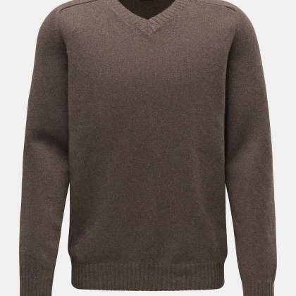 von Braun - Herren - Cashmere V-Neck Pullover graubraun von Braun - Herren - Cashmere V-Neck Pullover graubraun