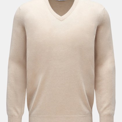 Brunello Cucinelli - Herren - Cashmere V-Neck Pullover beige Brunello Cucinelli - Herren - Cashmere V-Neck Pullover beige