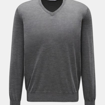 Brunello Cucinelli - Herren - V-Neck Pullover dunkelgrau Brunello Cucinelli - Herren - V-Neck Pullover dunkelgrau