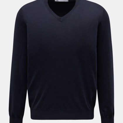 Brunello Cucinelli - Herren - V-Neck Pullover navy Brunello Cucinelli - Herren - V-Neck Pullover navy