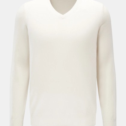 von Braun - Herren - Cashmere V-Neck Pullover creme von Braun - Herren - Cashmere V-Neck Pullover creme