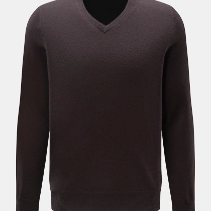 von Braun - Herren - Cashmere V-Neck Pullover dunkelbraun von Braun - Herren - Cashmere V-Neck Pullover dunkelbraun