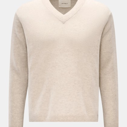 Lisa Yang - Herren - Cashmere V-Neck-Pullover %27Clayton%27 sand meliert Lisa Yang - Herren - Cashmere V-Neck-Pullover %27Clayton%27 sand meliert
