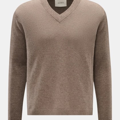 Lisa Yang - Herren - Cashmere V-Neck-Pullover %27Clayton%27 taupe Lisa Yang - Herren - Cashmere V-Neck-Pullover %27Clayton%27 taupe