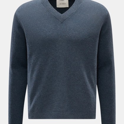 Lisa Yang - Herren - Cashmere V-Neck-Pullover %27Clayton%27 graublau Lisa Yang - Herren - Cashmere V-Neck-Pullover %27Clayton%27 graublau