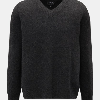 A.P.C. - Herren - V-Neck Pullover %27Pull Dany%27 anthrazit meliert A.P.C. - Herren - V-Neck Pullover %27Pull Dany%27 anthrazit meliert