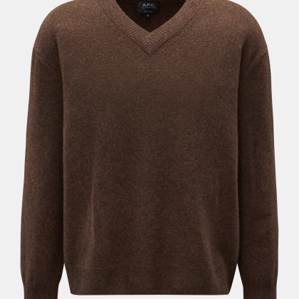 A.P.C. - Herren - V-Neck Pullover %27Pull Dany%27 braun meliert A.P.C. - Herren - V-Neck Pullover %27Pull Dany%27 braun meliert