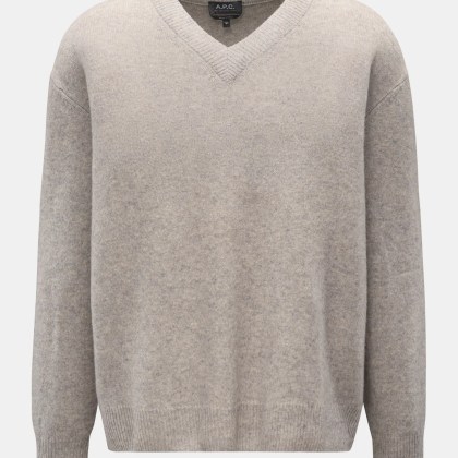 A.P.C. - Herren - V-Neck Pullover %27Pull Dany%27 grau meliert A.P.C. - Herren - V-Neck Pullover %27Pull Dany%27 grau meliert