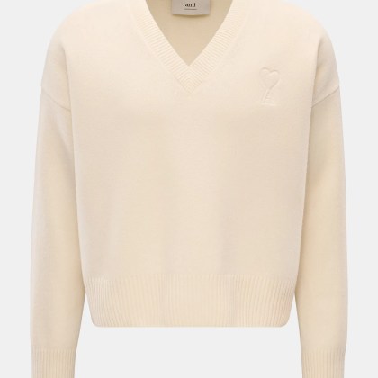 Ami Paris - Herren - V-Neck Pullover creme Ami Paris - Herren - V-Neck Pullover creme