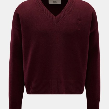 Ami Paris - Herren - V-Neck Pullover bordeaux Ami Paris - Herren - V-Neck Pullover bordeaux