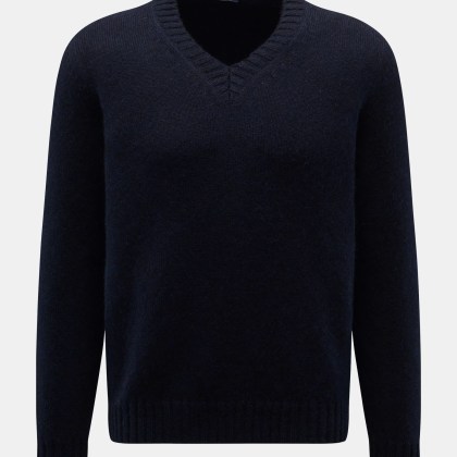 Fedeli - Herren - V-Neck Pullover dark navy Fedeli - Herren - V-Neck Pullover dark navy