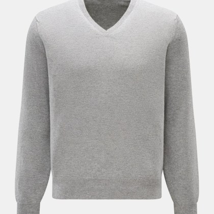 Cruciani - Herren - Cashmere V-Neck Pullover grau meliert Cruciani - Herren - Cashmere V-Neck Pullover grau meliert