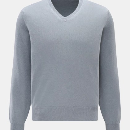 Cruciani - Herren - Cashmere V-Neck Pullover rauchblau Cruciani - Herren - Cashmere V-Neck Pullover rauchblau
