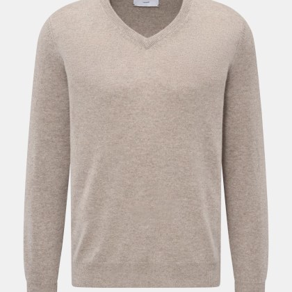 FTC - Herren - Cashmere V-Neck Pullover taupe FTC - Herren - Cashmere V-Neck Pullover taupe