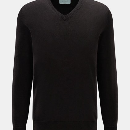 FTC - Herren - Feinstrick V-Neck Pullover dunkelbraun FTC - Herren - Feinstrick V-Neck Pullover dunkelbraun