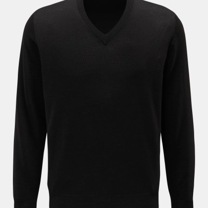 Filippo de Laurentiis - Herren - Feinstrick-V-Neck Pullover schwarz Filippo de Laurentiis - Herren - Feinstrick-V-Neck Pullover schwarz