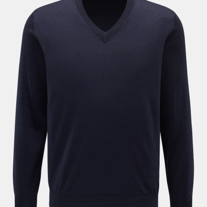 Filippo de Laurentiis - Herren - Feinstrick-V-Neck Pullover navy Filippo de Laurentiis - Herren - Feinstrick-V-Neck Pullover navy