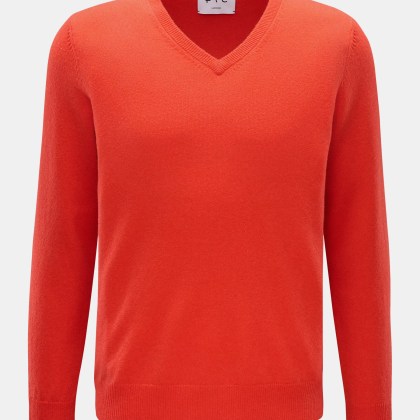 FTC - Herren - Cashmere V-Neck Pullover hellrot FTC - Herren - Cashmere V-Neck Pullover hellrot
