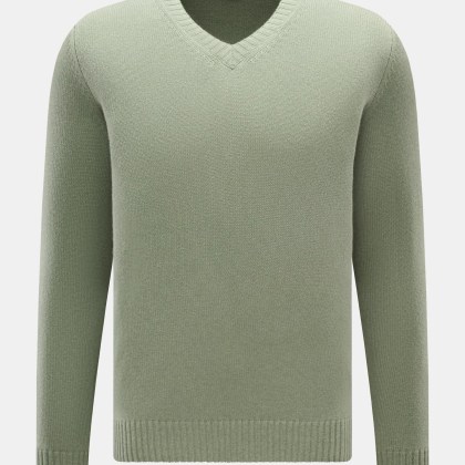 von Braun - Herren - Cashmere V-Neck Pullover salbei von Braun - Herren - Cashmere V-Neck Pullover salbei