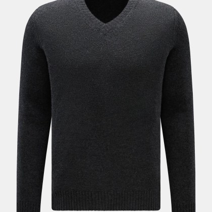von Braun - Herren - Cashmere V-Neck Pullover anthrazit meliert von Braun - Herren - Cashmere V-Neck Pullover anthrazit meliert