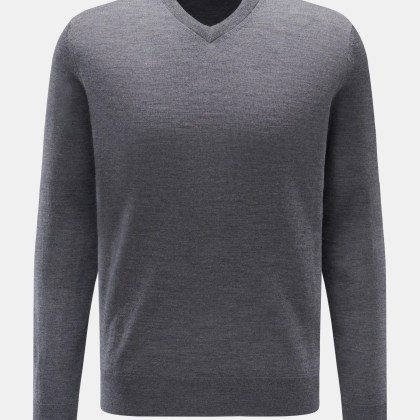 von Braun - Herren - Merino V-Neck Pullover anthrazit meliert von Braun - Herren - Merino V-Neck Pullover anthrazit meliert