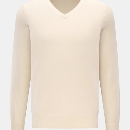 von Braun - Herren - Cashmere V-Neck Pullover offwhite von Braun - Herren - Cashmere V-Neck Pullover offwhite