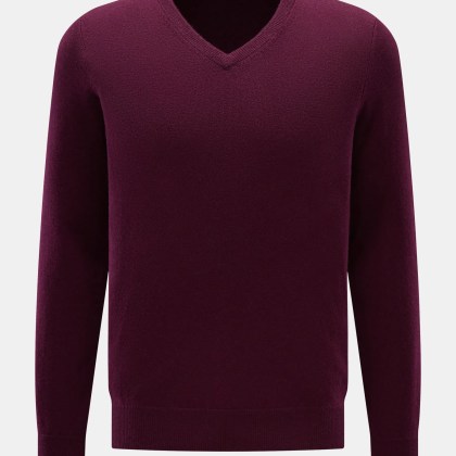 von Braun - Herren - Cashmere V-Neck Pullover bordeaux von Braun - Herren - Cashmere V-Neck Pullover bordeaux